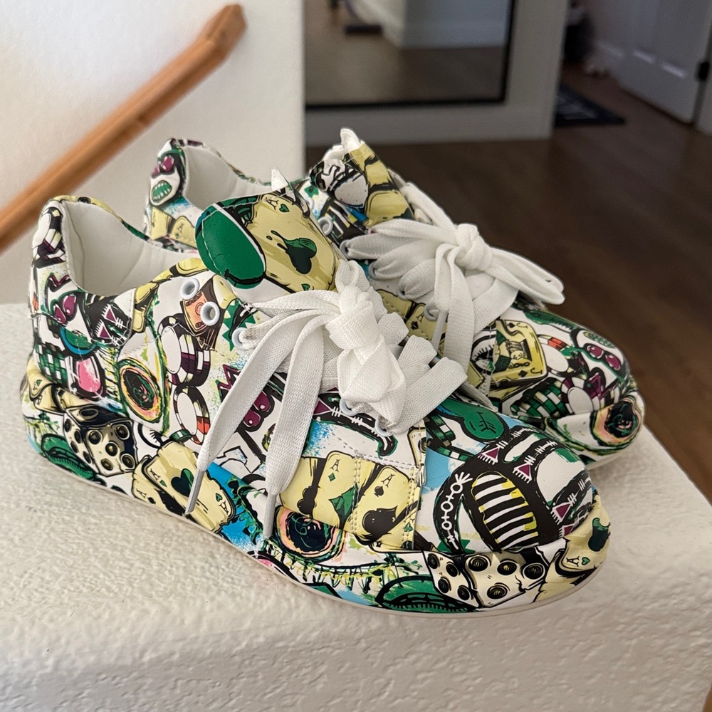 Colorful Graphic Sneakers with White Laces